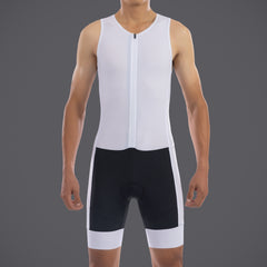 Santic  Custom Mens Sleeveless Tri Suit Triathlon Suit Men Racing Tri Cycling Skin Suit Bike Swim Run