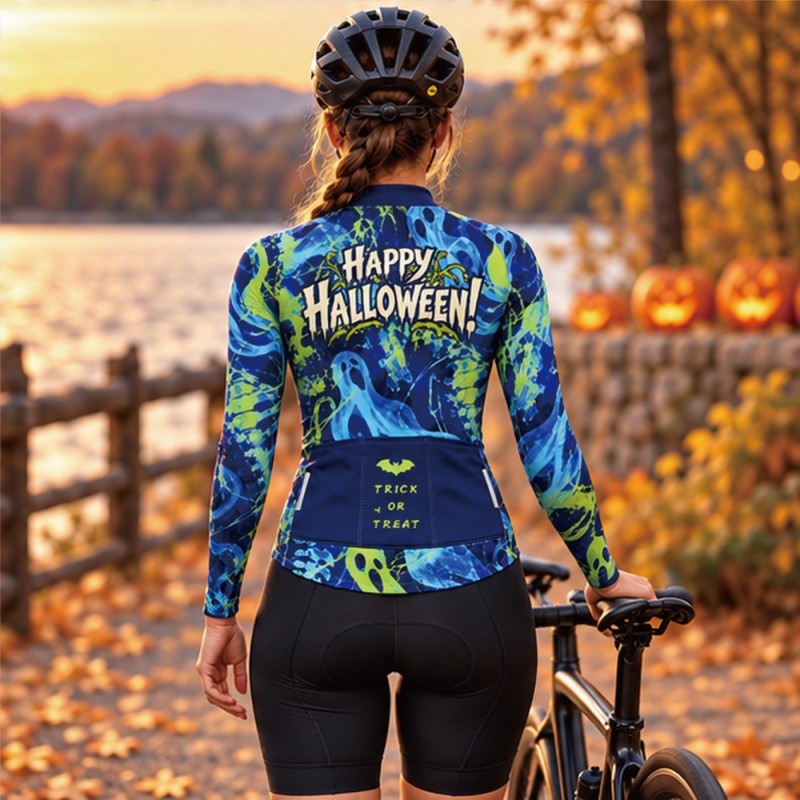 Haunted Roads – Custom Halloween Long Sleeve Cycling Jersey