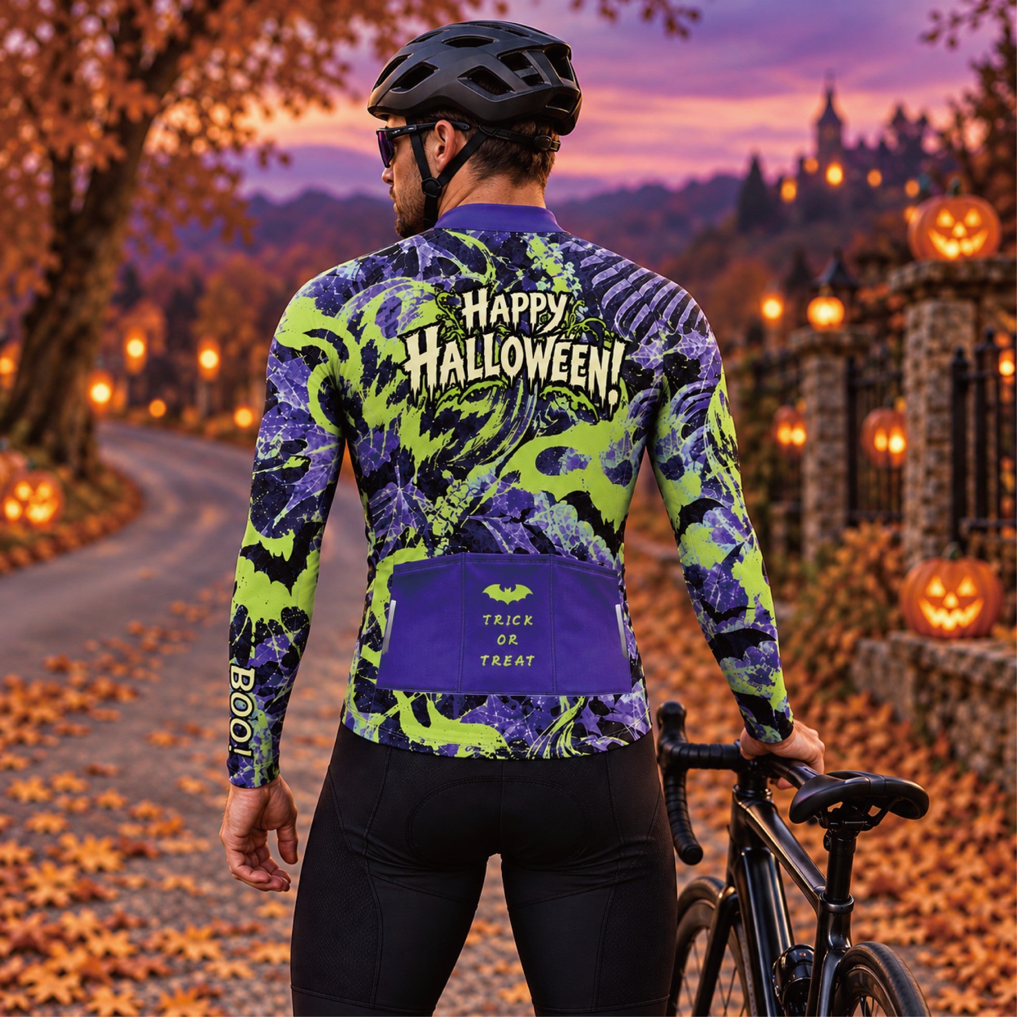 Midnight Ride – Custom Halloween Long Sleeve Cycling Jersey