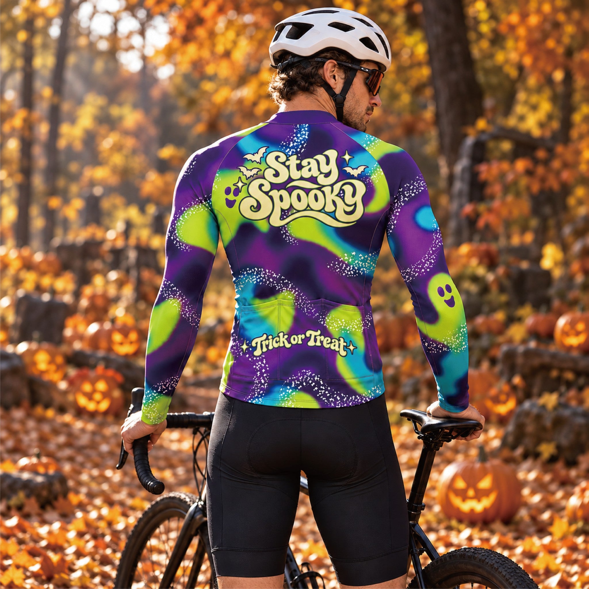 Moonlit Miles – Custom Halloween Long Sleeve Cycling Jersey